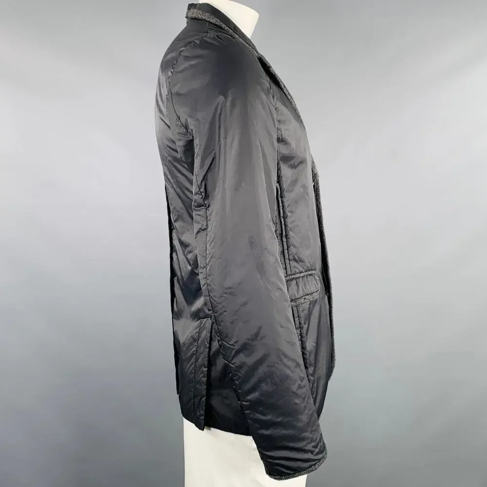 UNDERCOVER Size XL Black Grey Contrast Trim Nylon Blazer Jacket